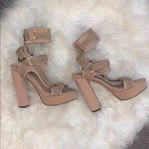 NUDE BANDAGE HEELS